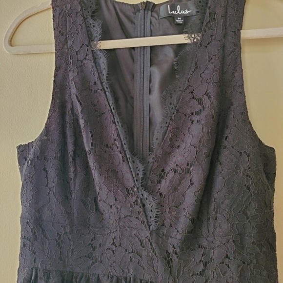 Lulu's In This Moment Lace Skater Dress Black M - Picture 3 of 4